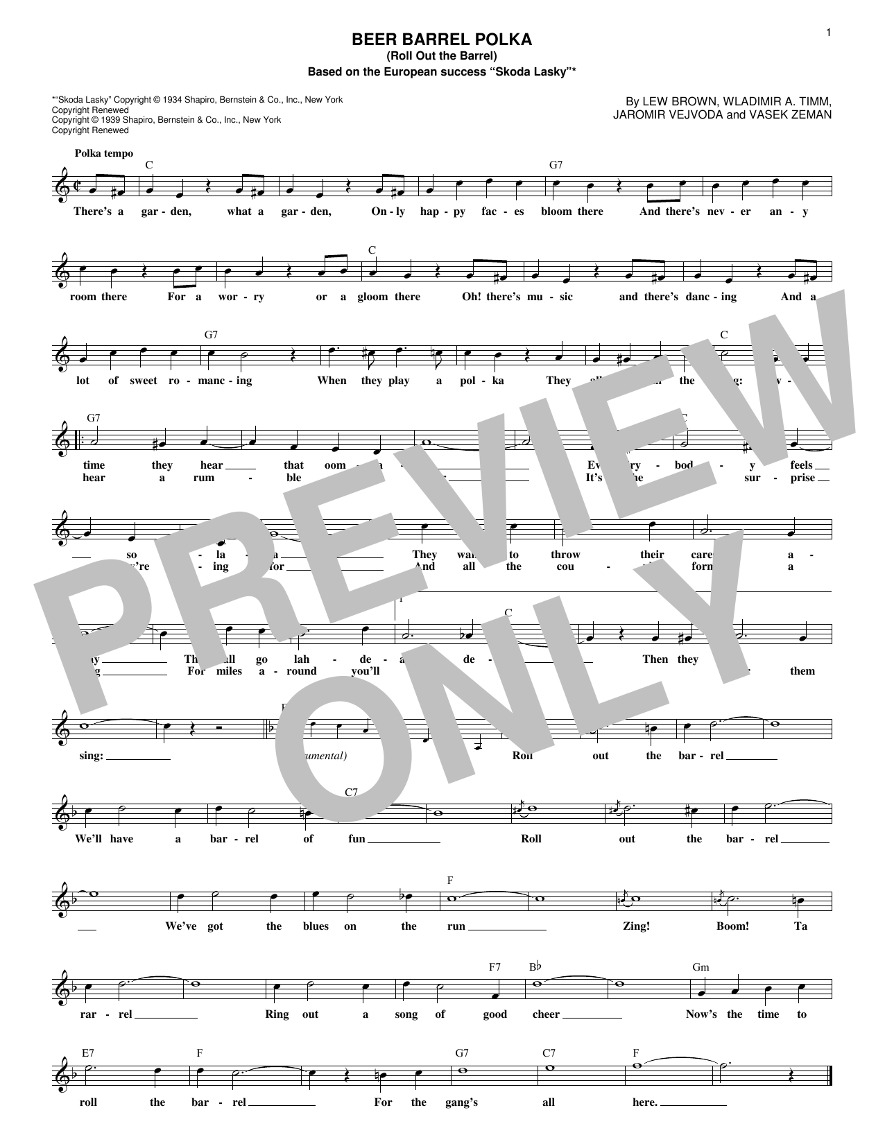 Beer barrel polka accordion sheet music pdf