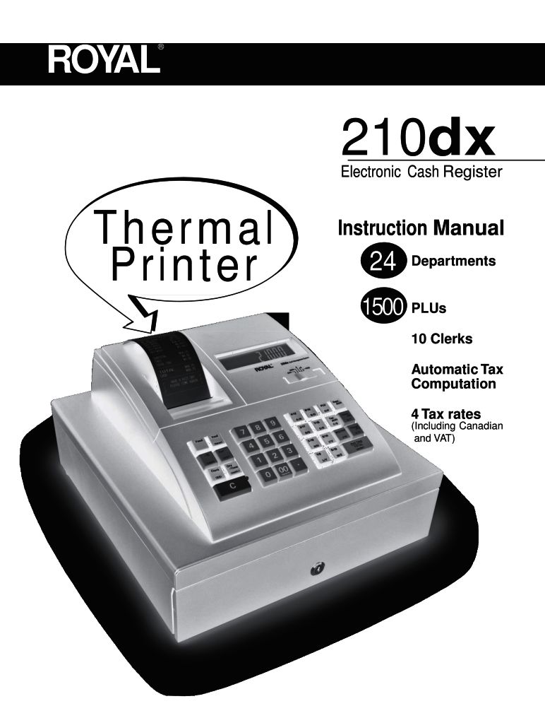 Royal 210dx cash register manual