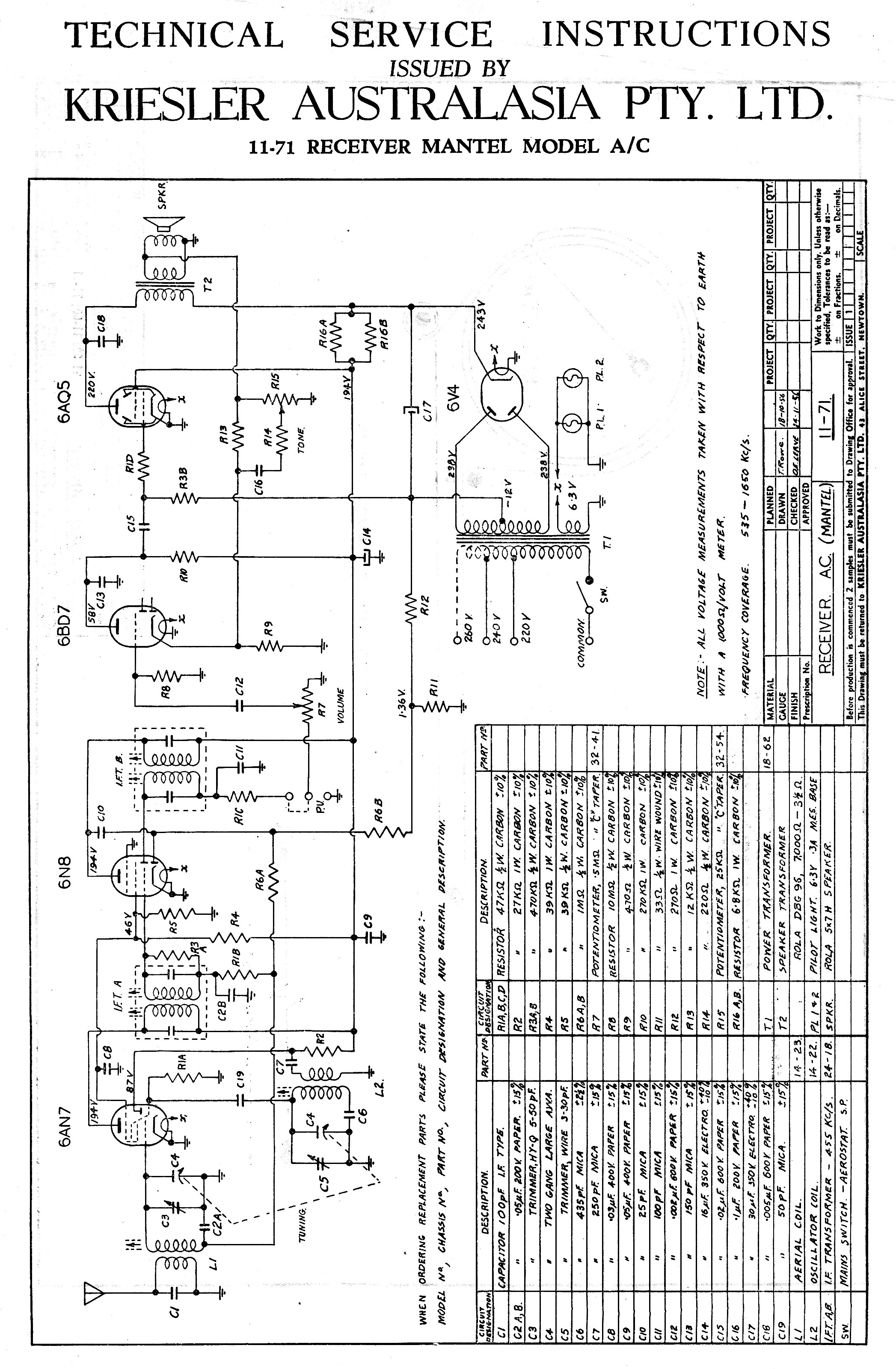 manual for 1964 kriesler multi sonic stero