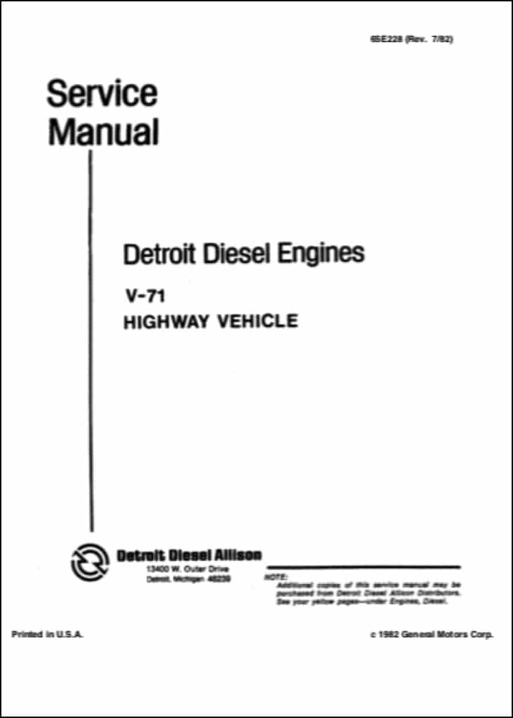 Detroit diesel 8v71 service manual