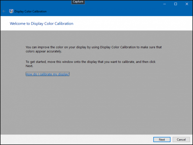 Windows 10 how to get to calibration