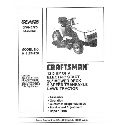 craftsman lawn mower lt1000 owners manual