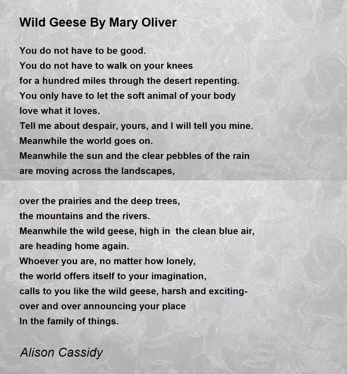 Wild geese mary oliver pdf