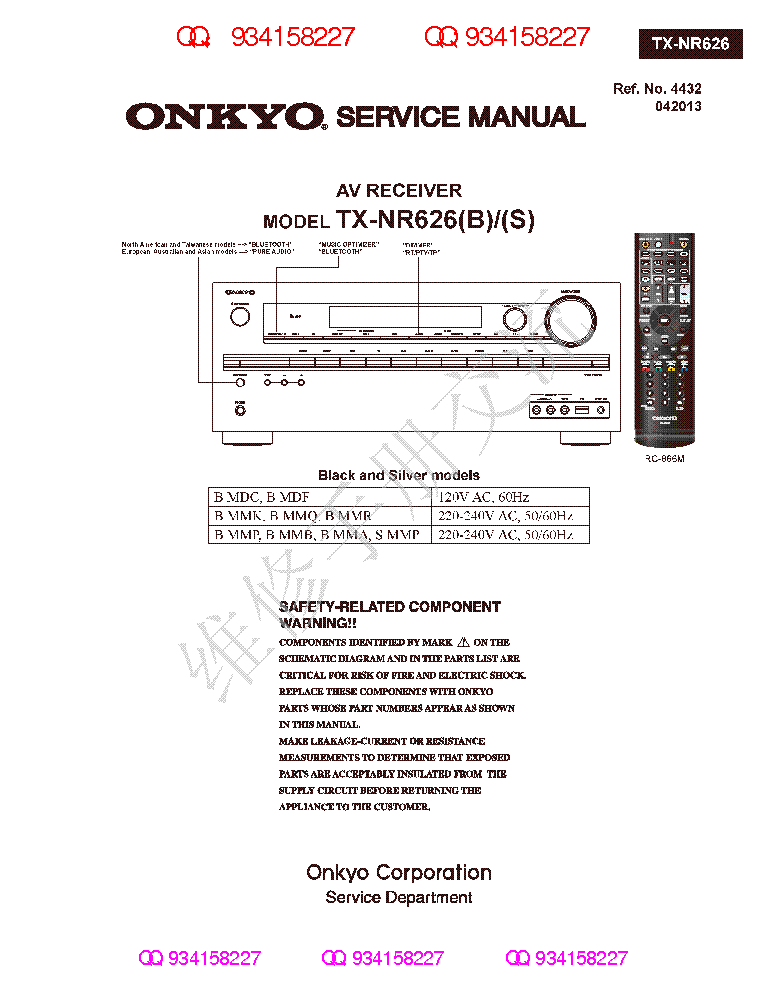 Onkyo tx nr626 service manual