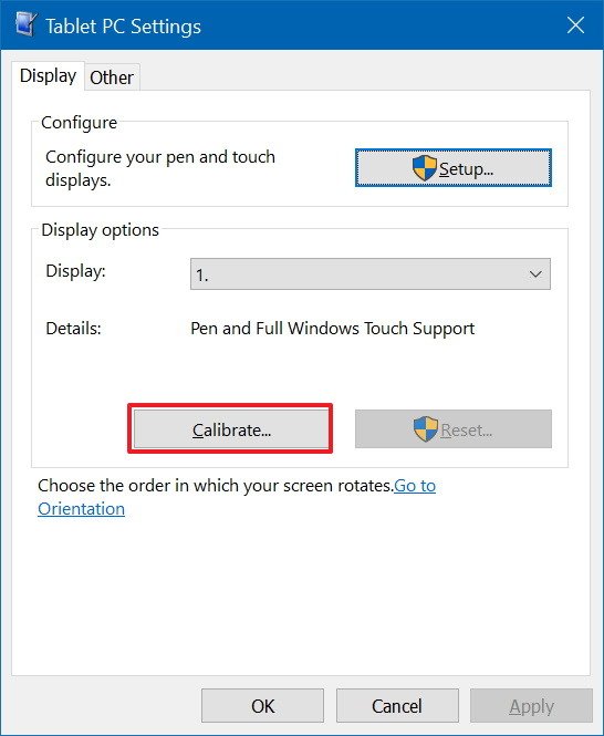 Windows 10 how to get to calibration
