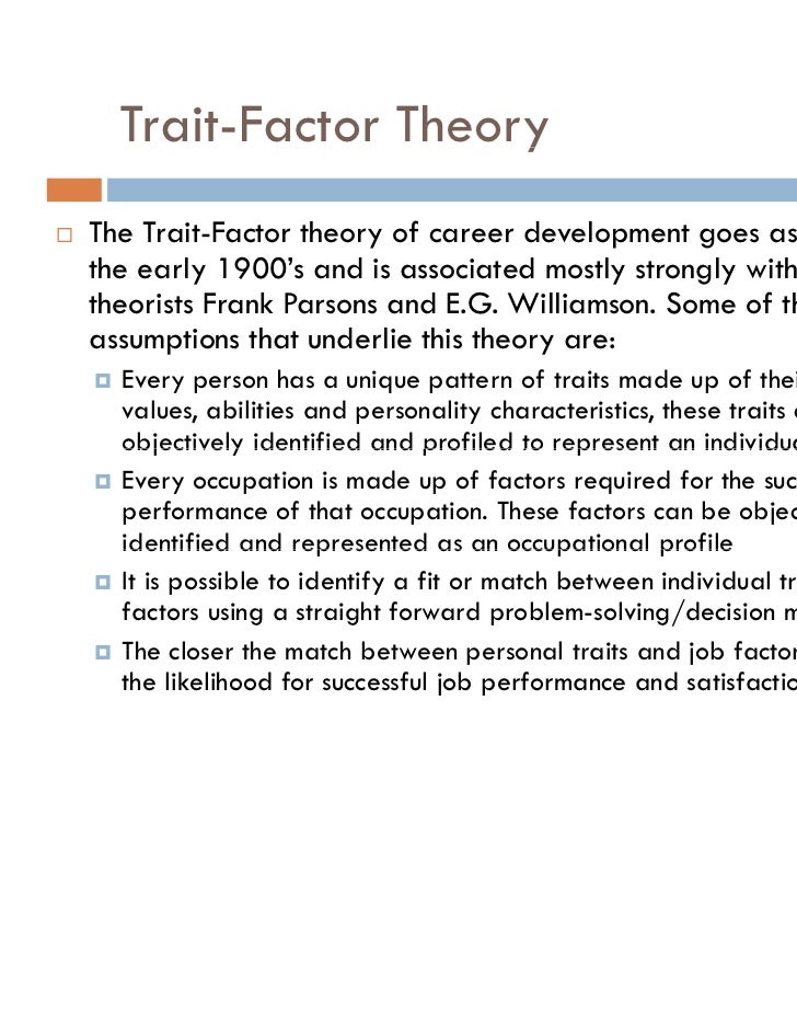 Parsons trait and factor theory pdf