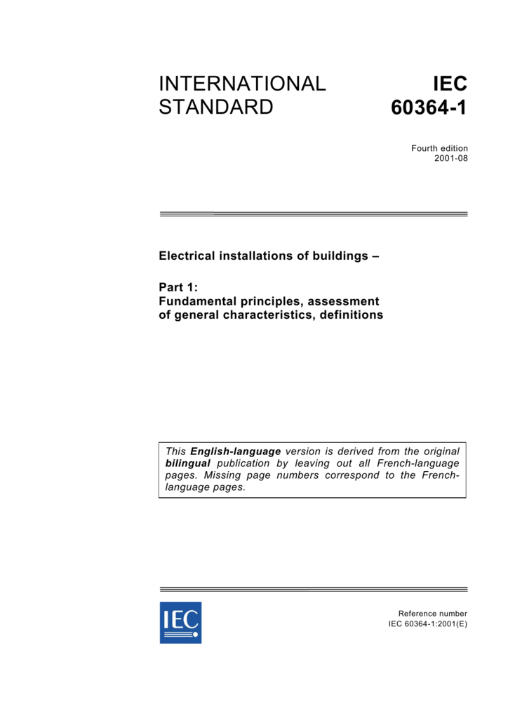 Iec 60364 electrical installations of buildings pdf