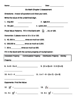Go math assessment guide grade 1 pdf