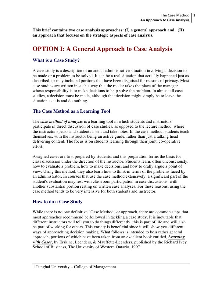Case study report example pdf