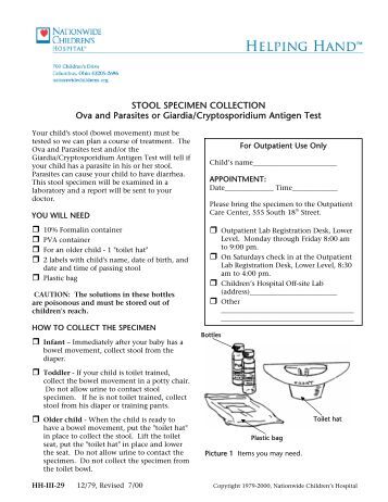 Stool sample collection instructions