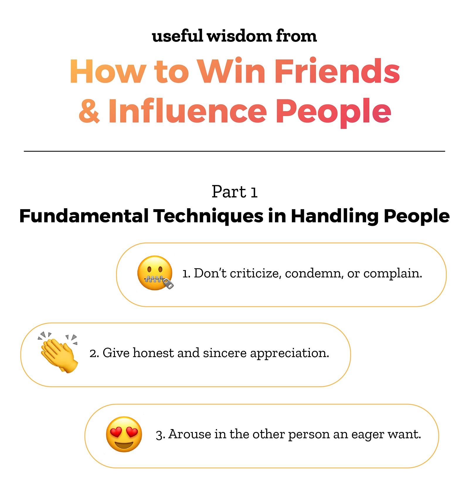 Principles of how to win friends and influence people
