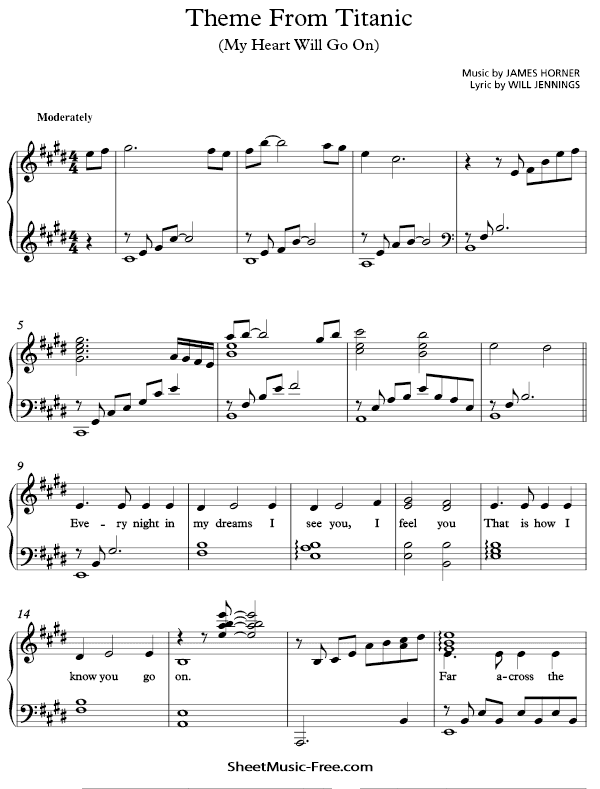 titanic theme song violin sheet music
