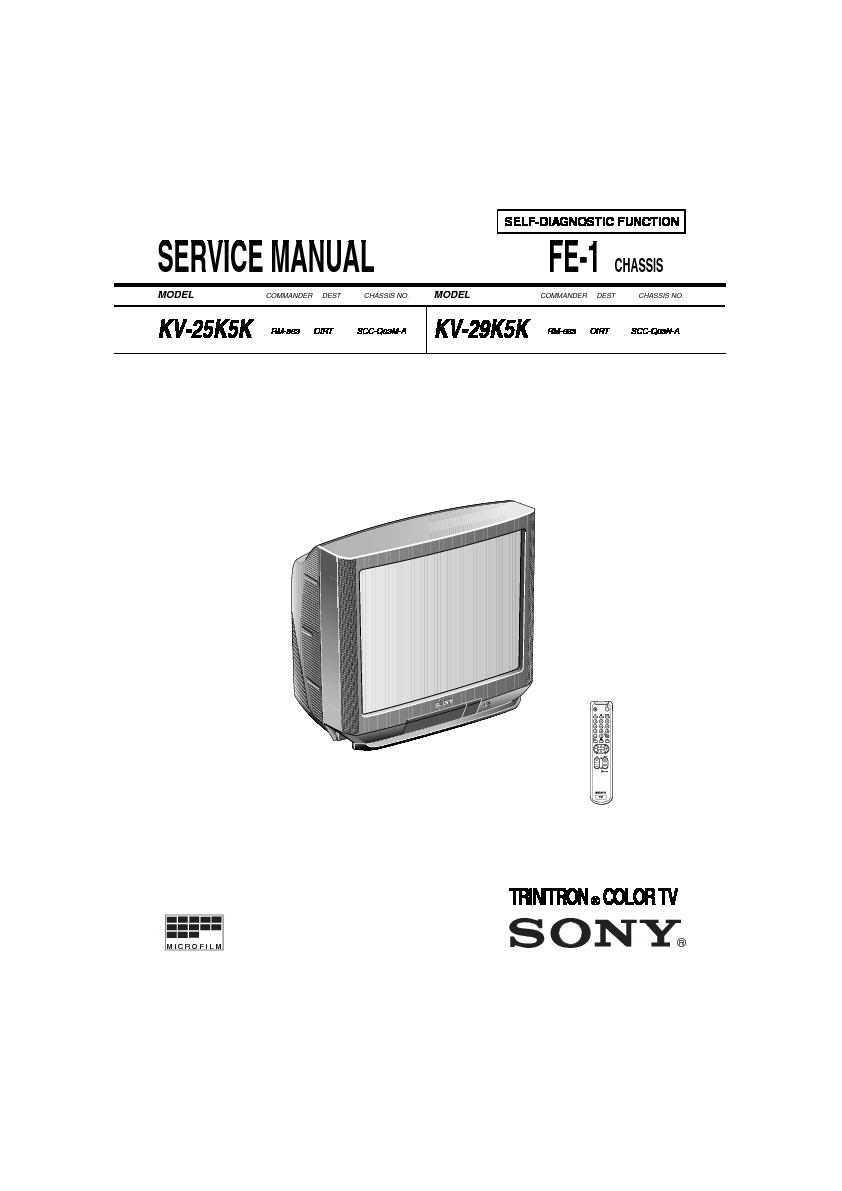 sony kv 27fs120 service manual