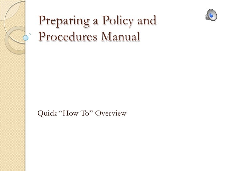 Procurement policy and procedures manual