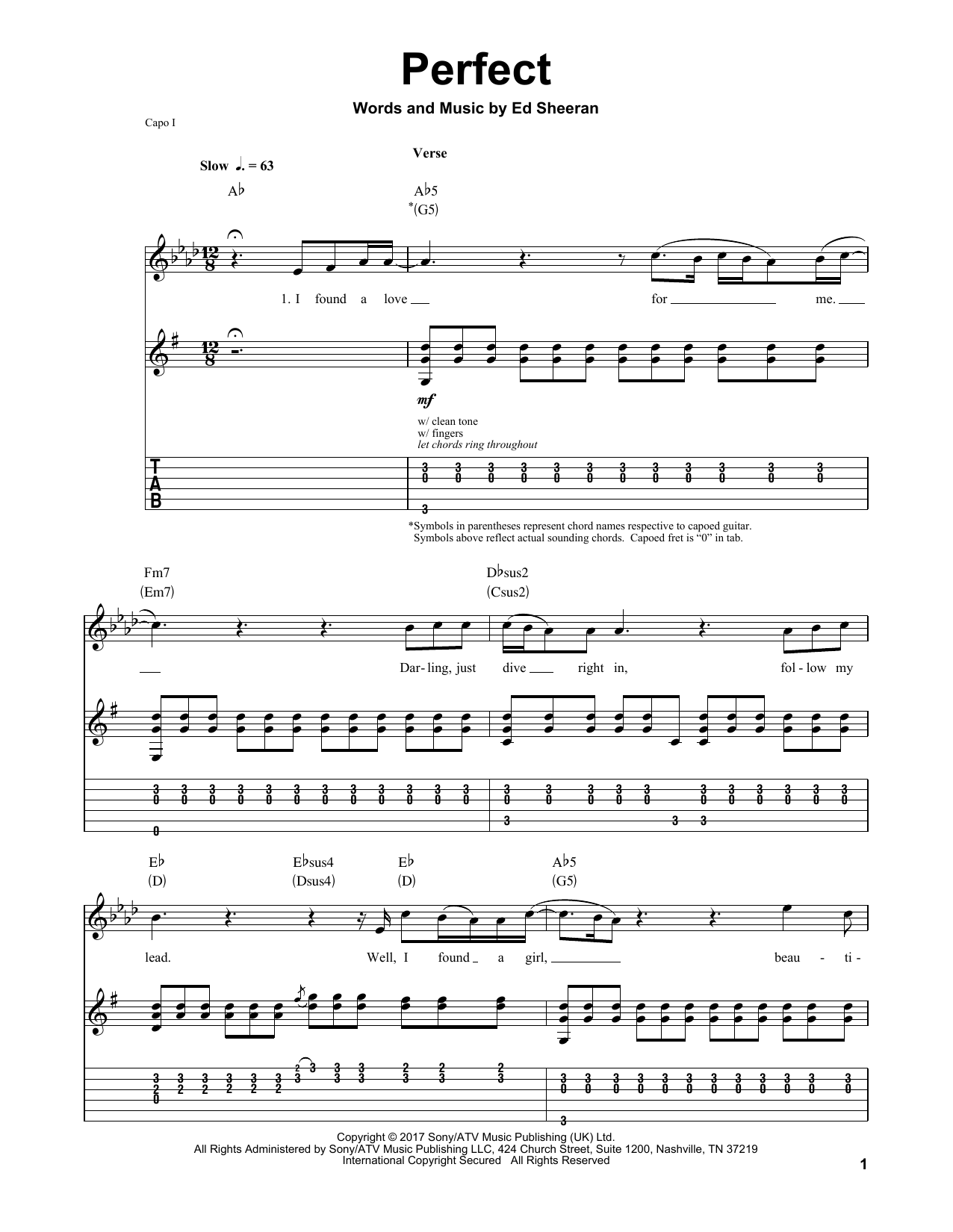 Ed sheeran perfect chords pdf