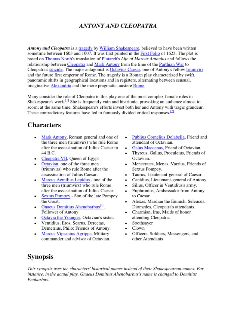 Plutarch life of antony pdf