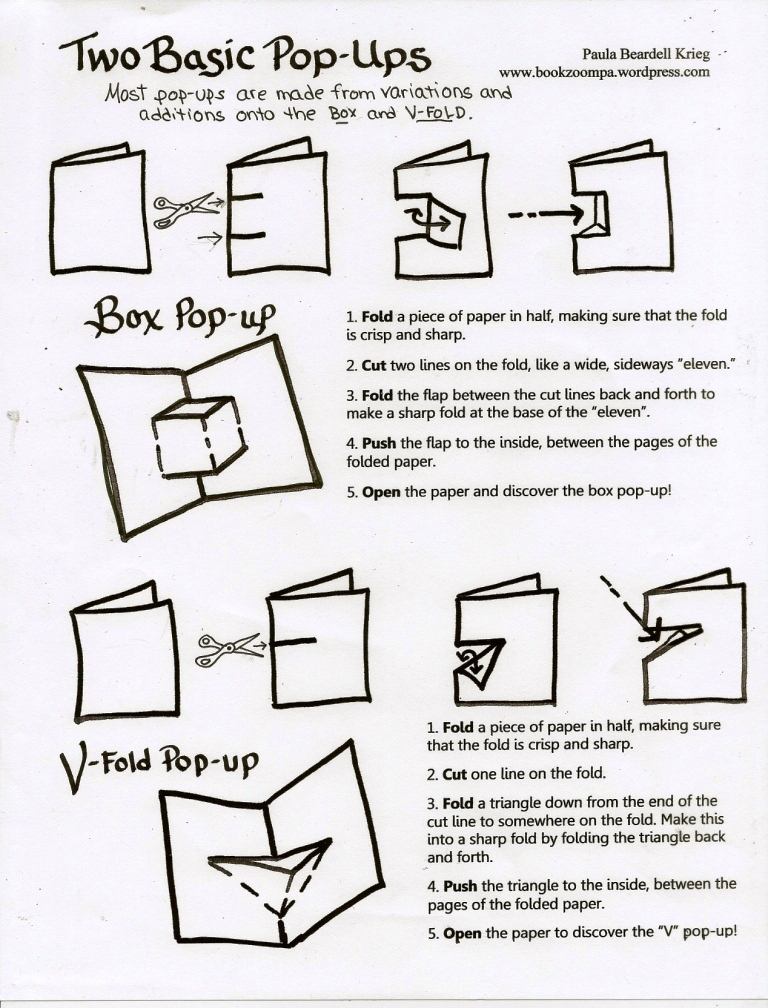 instructions on how to make a pop up box card