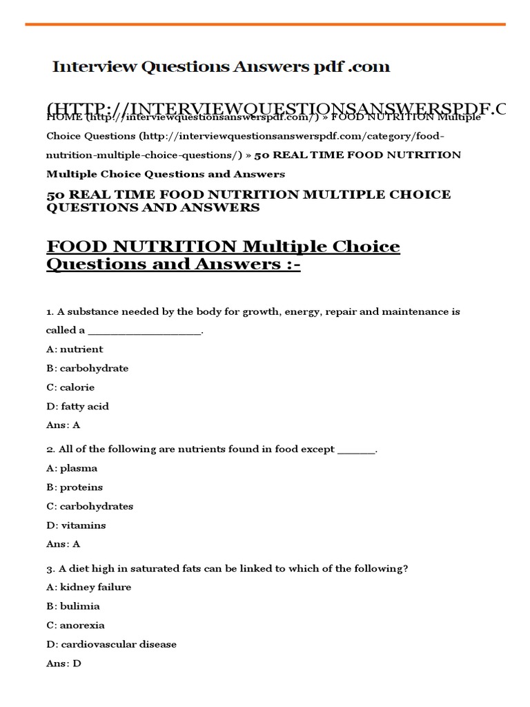 Nutrition quiz bee questions and answers for elementary pdf